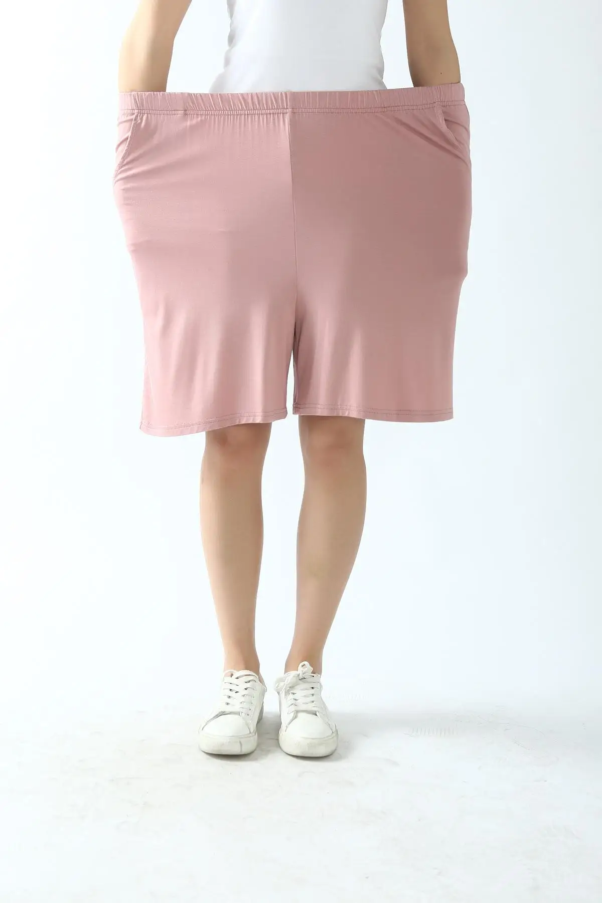 Летняя свободная Пижама, комплект из 2 предметов, Женская хлопковая майка+ шорты, одежда для сна больших размеров, Повседневная Домашняя одежда, пижама 3XL-7XL - Цвет: Shorts 1