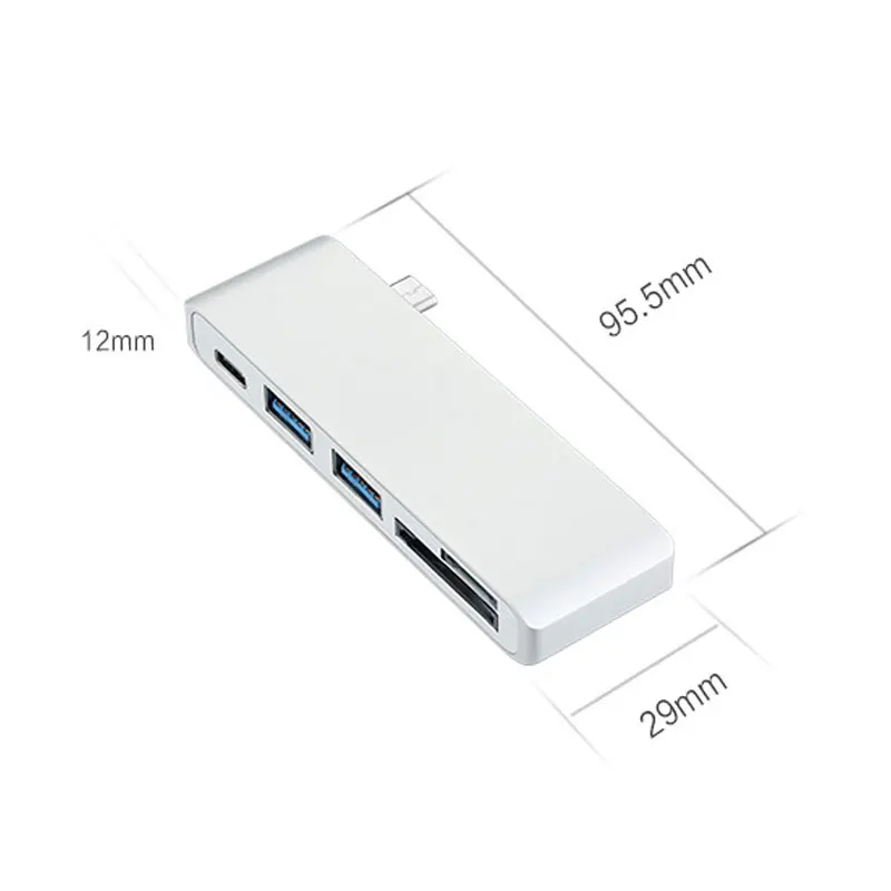 Uosible Thunderbolt 3 адаптер USB 3,1 Тип C концентратор с PD Порты и разъёмы USB 3,0 TF/SD слот кардридера для MacBook Pro/Air Тип-C