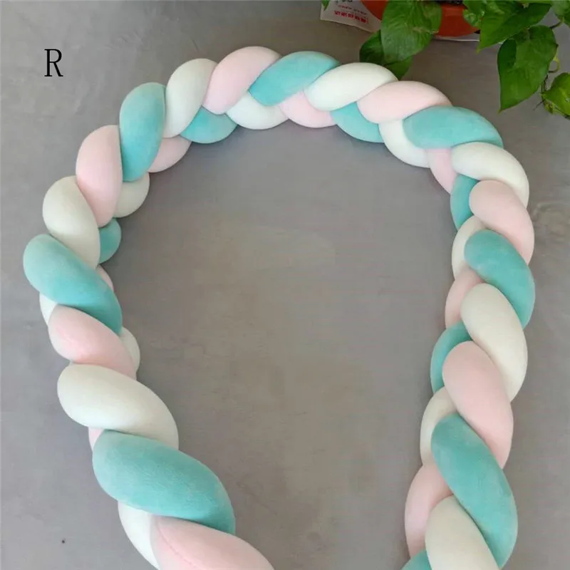 Crib enclosure Anti-collision Baby Colorful Soft Knot Pillow Braided Crib Bumper Decorative Bedding Cushion #4j11 (30)