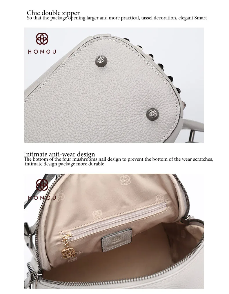 Fashion Women Backpack Ladies Handbag Shoulder Bag Leisure Upscale Genuine Leathe Bag With Rivet protection For Girl College Bag         H51940151-1 (17)