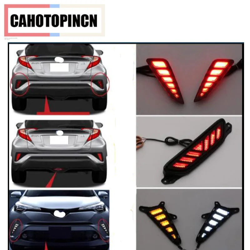 For TOYOTA C HR CHR 2016 2017 LED Car DRL Daytime Running Lights & Rear For TOYOTA C HR CHR 2016 2017 LED Car DRL Daytime Running Lights & Rear