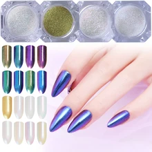 Зеркало-Хамелеон блеск для ногтей порошок ослепительный эффект ногтей пыль хром пигмент с голографическим эффектом Маникюр блестки украшения
