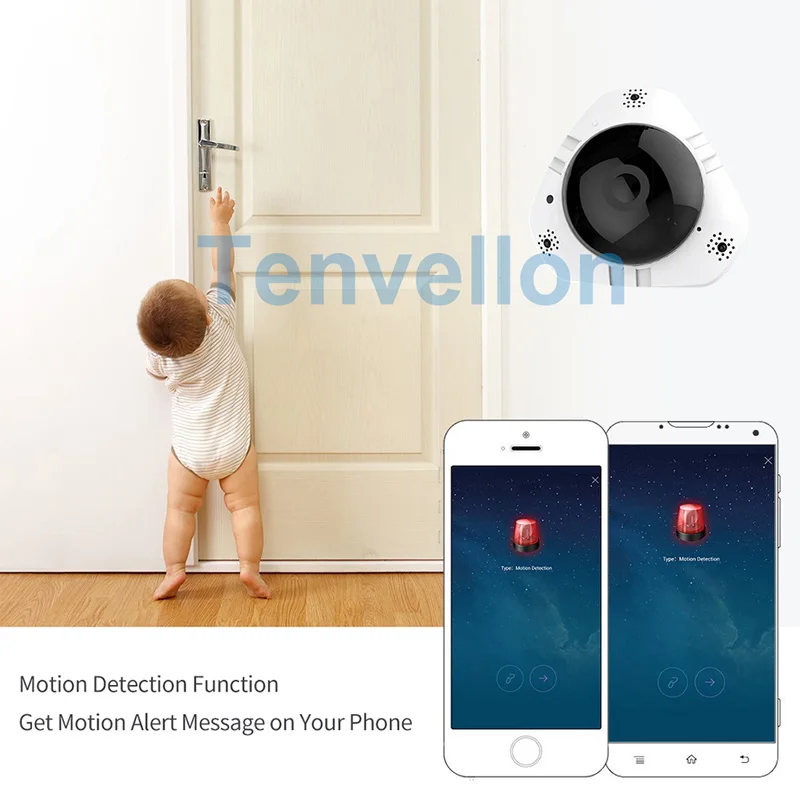 Tenvellon 360 камера IP Wi Fi 960 P Fisheye дома камеры видеонаблюдения системы безопасности