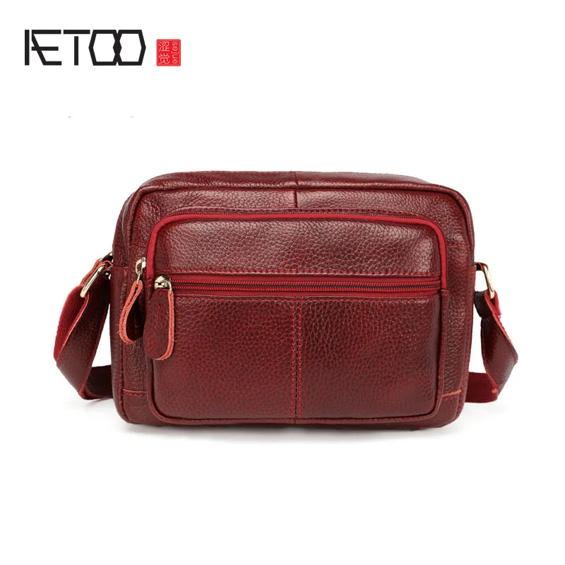 

AETOO Women Leather handbags oblique bags wallet packets splicing bags