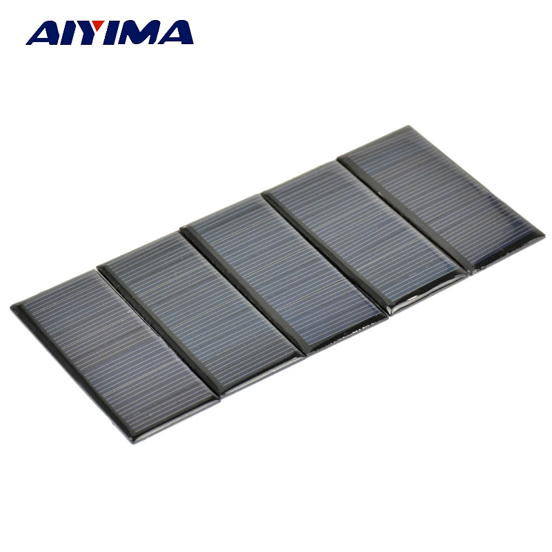 AIYIMA 10 шт поликристаллические солнечные панели 5 V 65MA батареи для DIY Солнечное