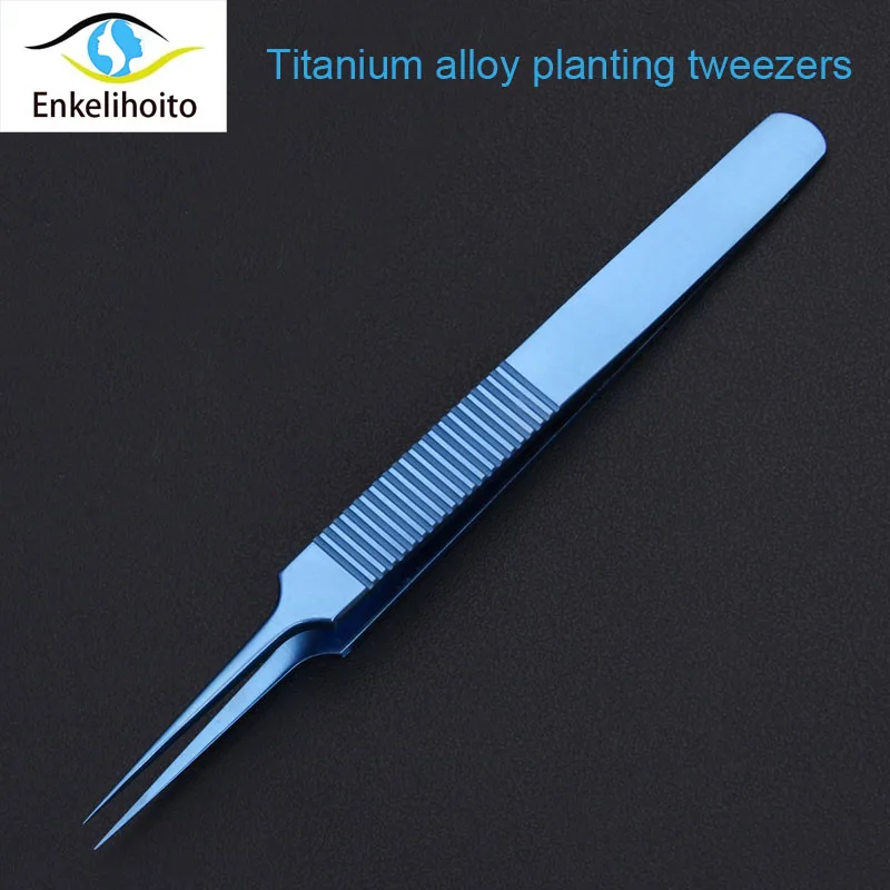 Titanium alloy hair implanted tweezers implanted and transplanted microscopic instruments fine straight curved teeth 5