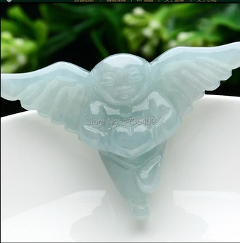 

Excellent 100% A Grade Natural /Jadeite Carved Angel Pendant