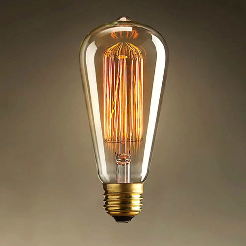 boicotear escotilla Permuta Vintage Edison Bombillas De Vidrio Transparente 40 W 60 W E27 Bombillas  incandescentes bombilla Seda Decoración de Interior/Exterior 110 V 220 V -  AliExpress