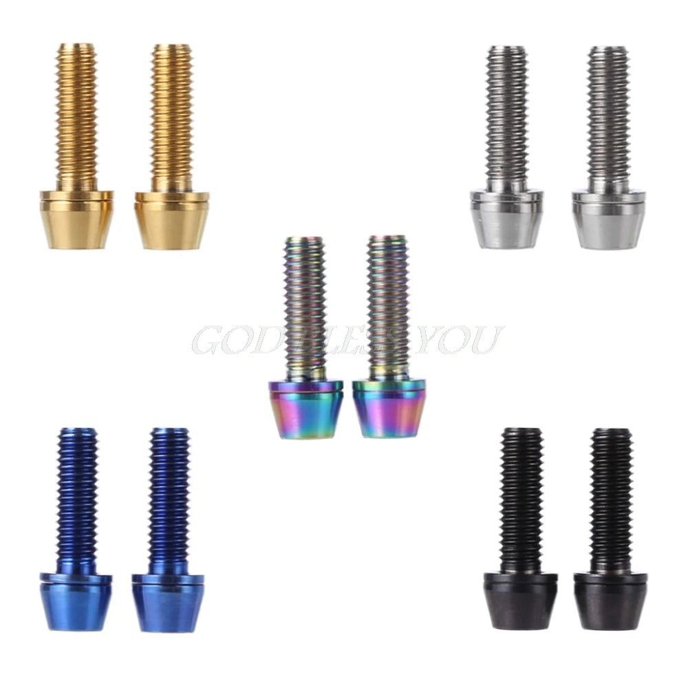 

2PCS Bicycle Screw Titanium Alloy With Washer Spacer M5x16mm Bolt For Bike Stem