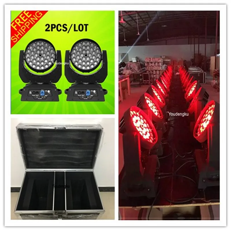 2 piecesce with flightcase lyre wash mover led movinghead light 36*18w