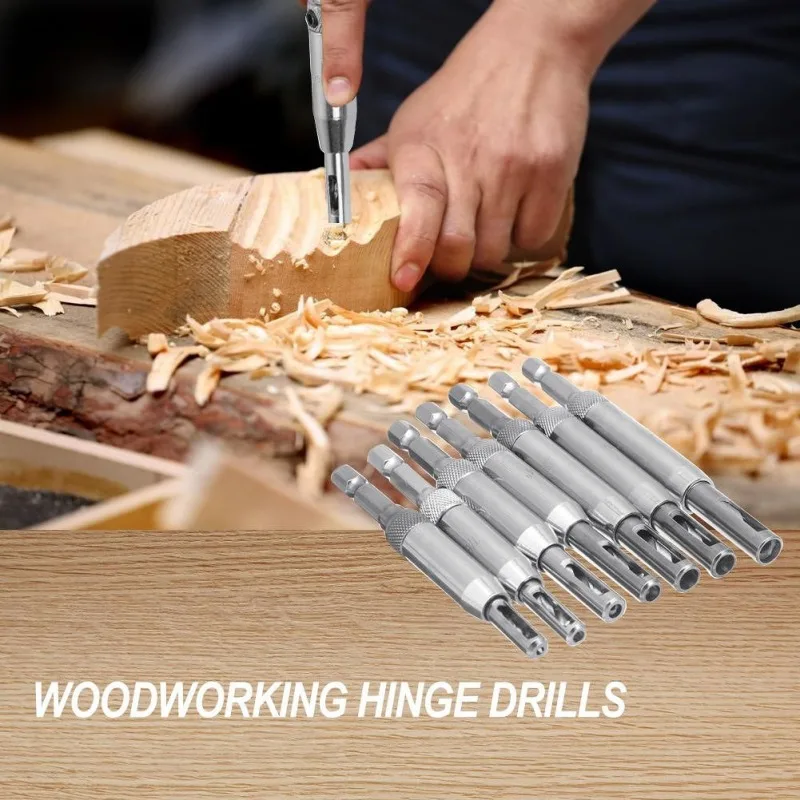 

Screws Hole Opener Hex Shank Drill Bits Door Window Labour-saving Woodworking Hardware Tools High Speed Steel Positioning Kits