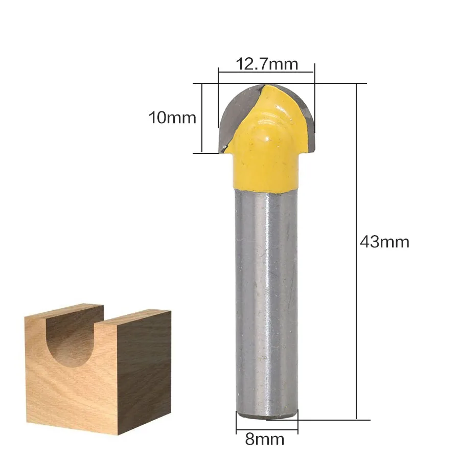 12 шт деревянные случае ЧПУ Концевая фреза 8 мм очистки дна гравировальная фреза для контурной обработки набор деревообрабатывающие проема
