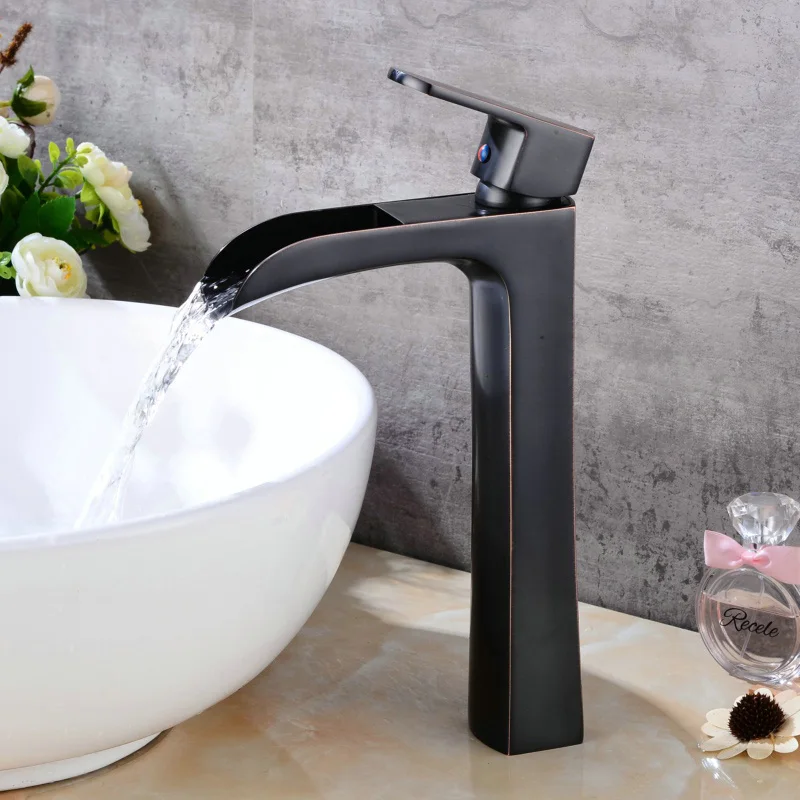 Buy high quality solid brass waterfall faucet brushed