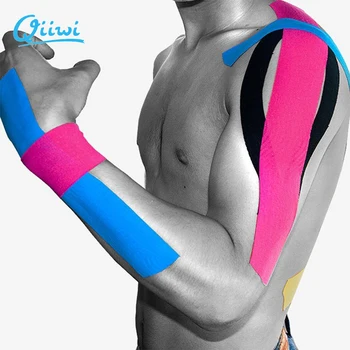 

2019 Qiiwi New Sport Tapes 5m*5cm Medical Glue kinesiology Taping for exercise workout injury Gym Muscle Stickers Bandage