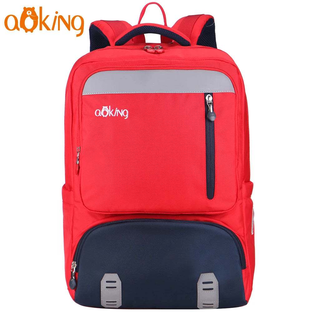 

Kids Backpack Children School Backpack Elementary Schoolbag Cute Embroidery Red Backpack with Reflective Strip