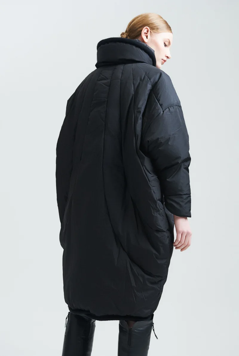 2018 New Women Tide White Duck Down Personality Fashion Cloak Down Jacket Female Loose Casual Winter Down Coat EF1122