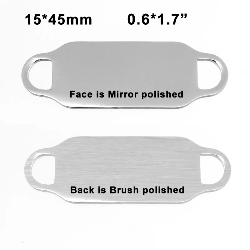 Chapas de Aço Inoxidável em Branco para Gravura em Metal Conector para Pulseira Fazer Jóias Alta Polido Atacado 50 Pcs 100% Tag 4 Para Gravura Em Metal Tag Conector Para