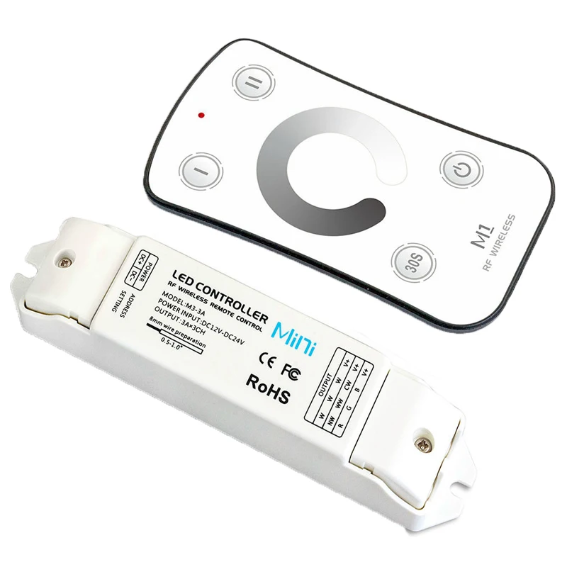 

LTECH Led Dimmer 12V 24V RF Remote Wireless Touch panel 3A*3CH 108W output 12V Dimmer Mini Smart Led Strip Wireless dimmer