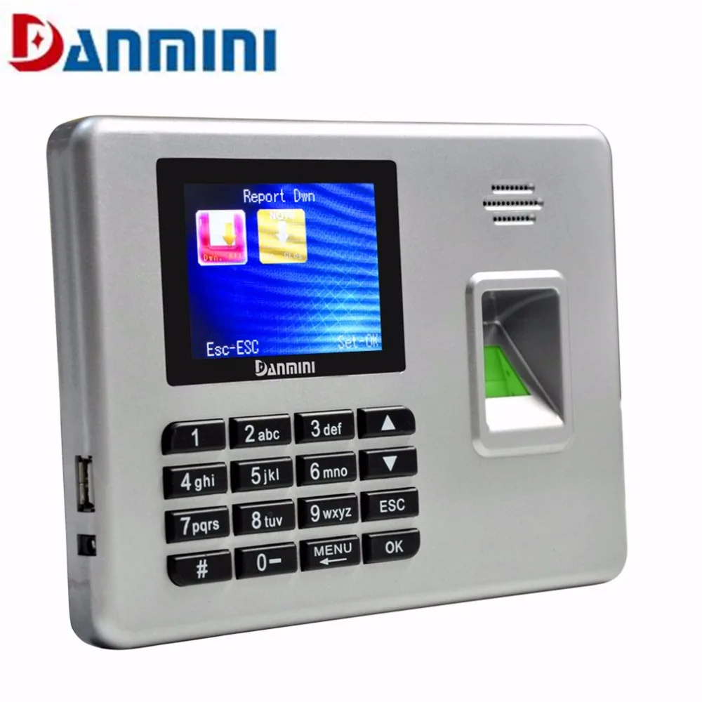 

Danmini A3 sliver fingerprint reader biometric door lock with thumbprint scanner DC 5V/1A color TFT fingerprint sensor for PC