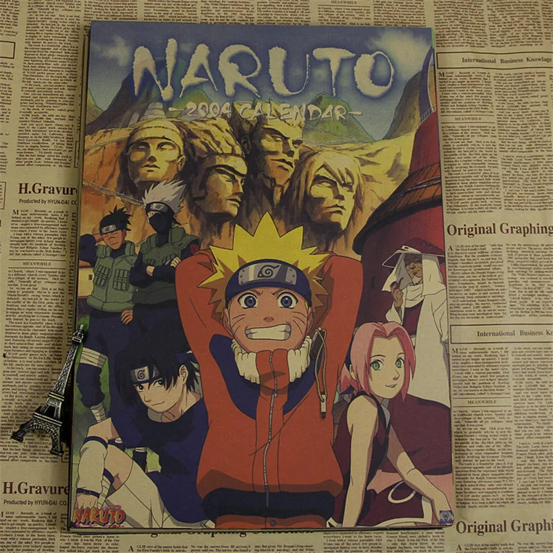 Винтаж аниме мультфильм Узумаки постер Naruto бар Детская комната Домашний декор комиксы Наруто ретро крафт-бумага живопись Наклейка на стену