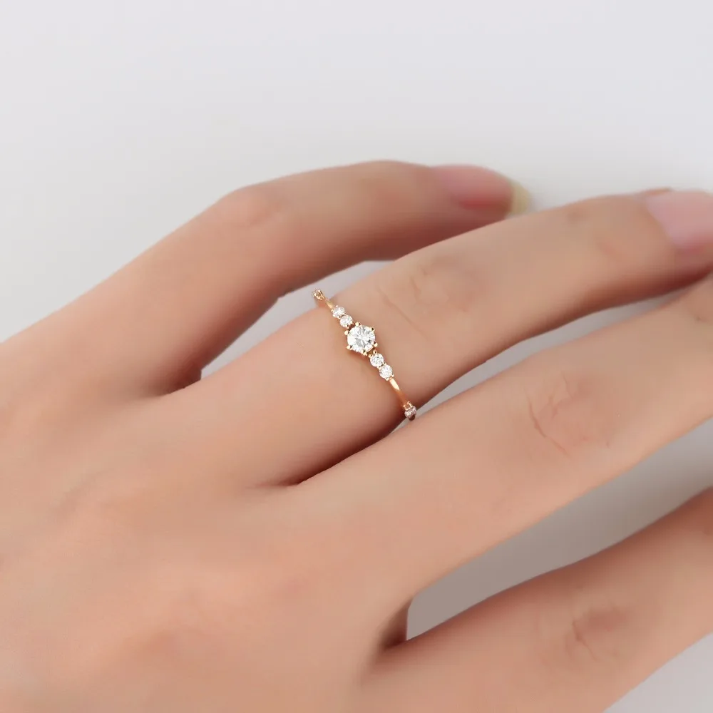 LASAMERO 0.15CT круглая форма натуральные алмазные акценты арт деко Винтажный стиль 18k