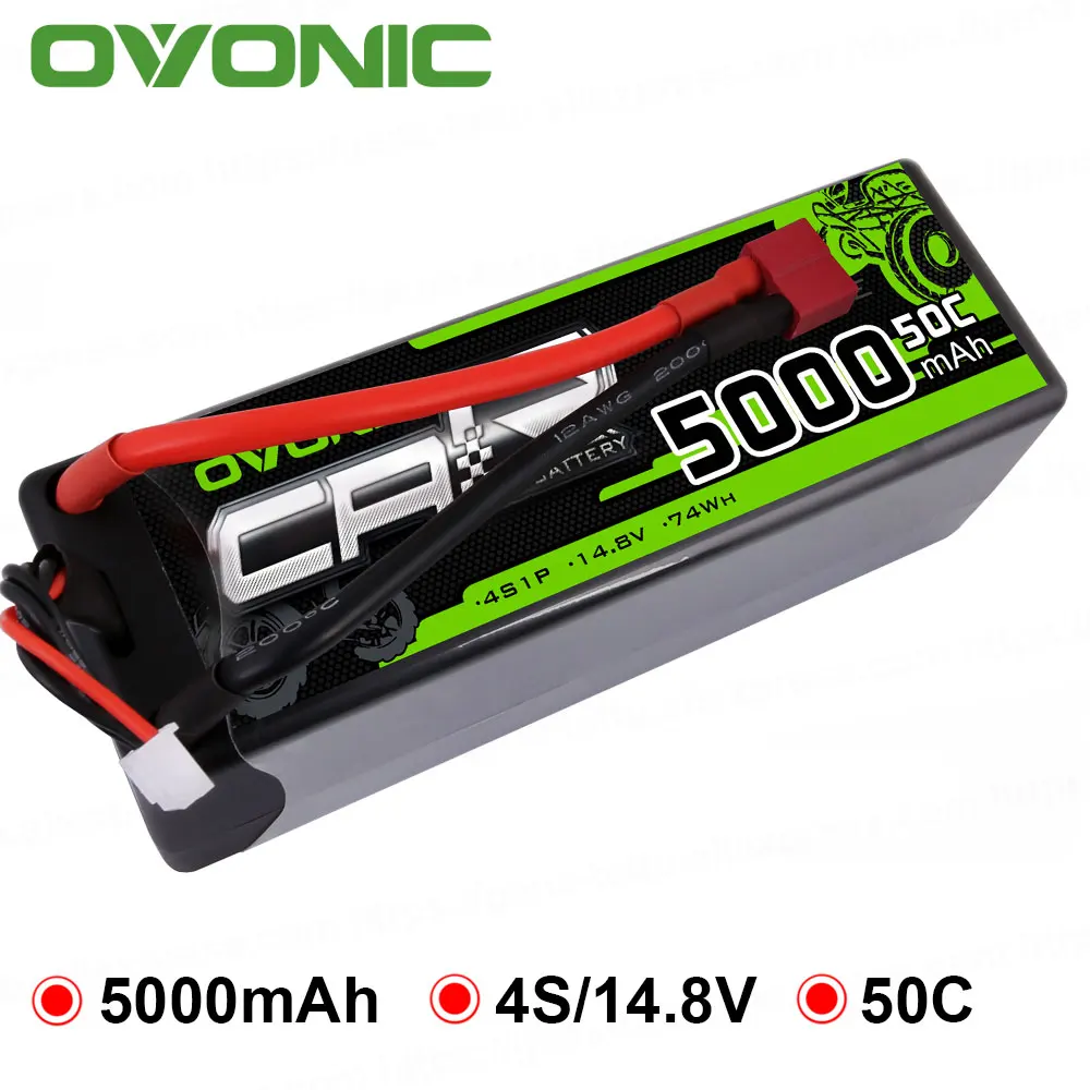 

OVONIC RC Car Batteries 5000mAh 4S Lipo Battery 14.8V with Deans XT60 XT90 Plug for Bandit Truck Car Boat Heli Quad