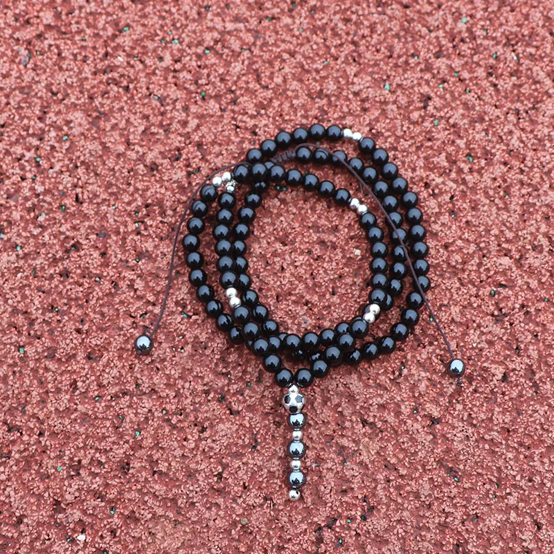 

Natural volcanic stone trendy necklace handmade beaded necklace football pendant men's jewelry boyfriend gift