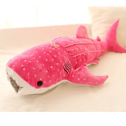 50/100 см стиль синий плюшевая игрушка «Акула» большая кукла рыба из ткани в виде Кита плюшевые животные куклы для детей подарок на день рождения - Цвет: Розовый