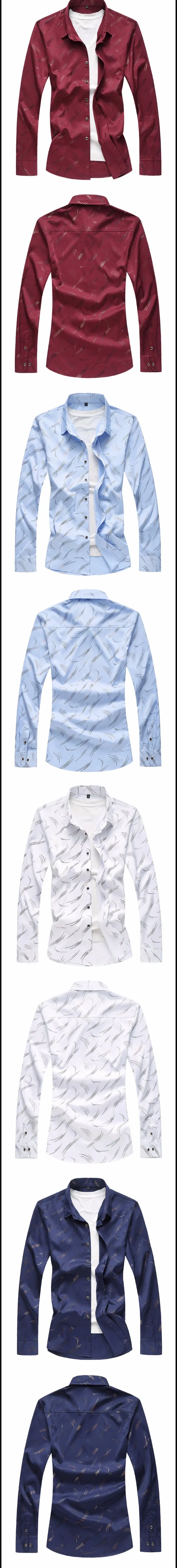 Колмаков 2019 Новое поступление модные Для мужчин рубашки рубашка с длинными рукавами с цветочным принтом высокое качество Формальные