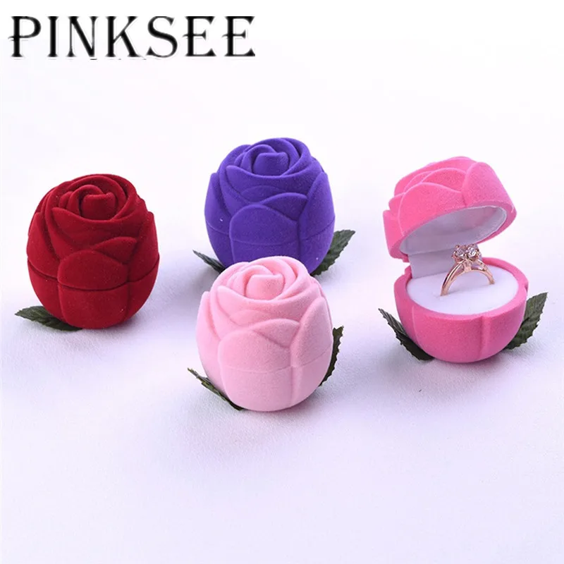 Розовое обручальное кольцо PINKSEE серьги подвески на память Подарочная коробка для