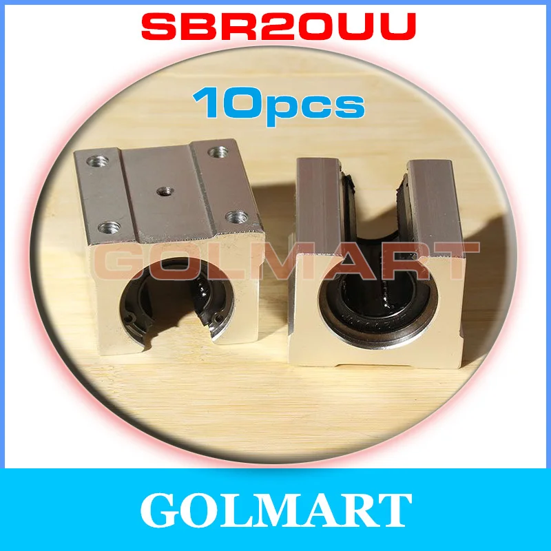

10pcs linear slide bearing SBR20UU housing pillow block Linearlager Linearwagen for 20mm shaft rail