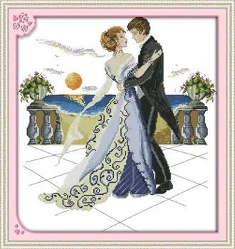 

Perfect partners Printed on Canvas DMC Counted Chinese Cross Stitch Kits printed Cross-stitch set Embroidery Needlework