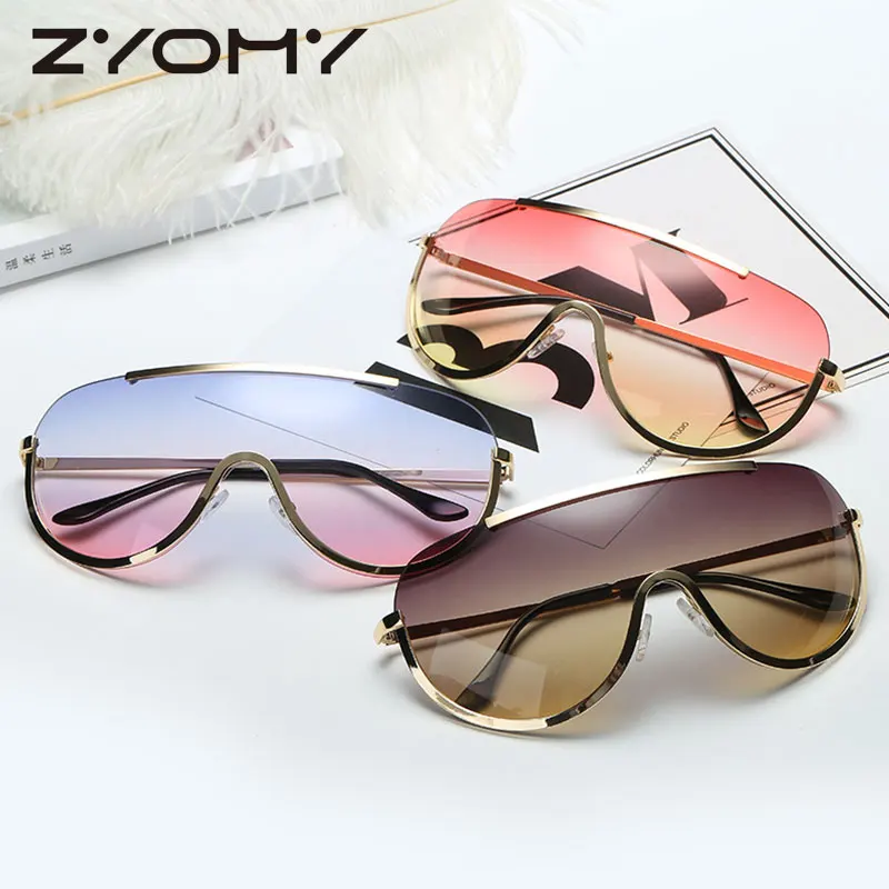 

2019 New Oversize Sunglasses Women One-Piece Cool Jelly Color Sunglasses Fashion Gradient Glasses Men Eyewear UV400 Sun Glasses