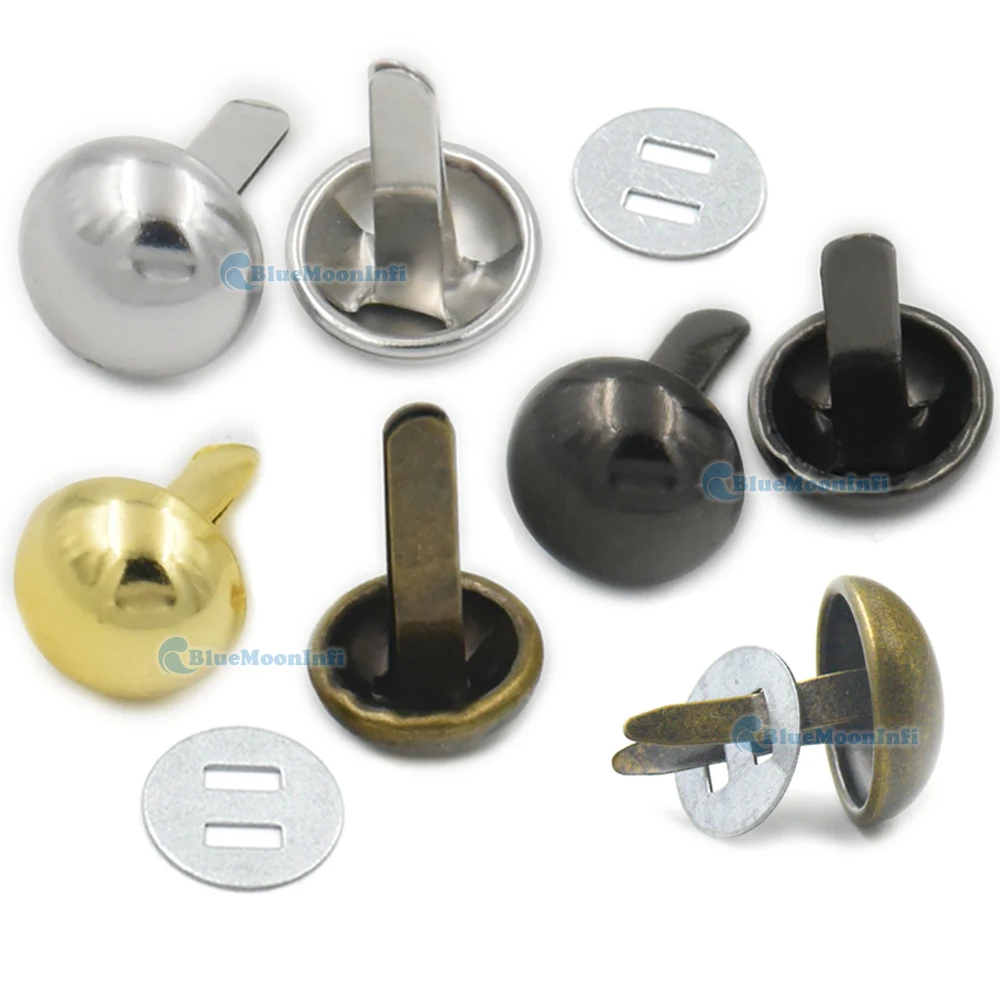 

20/50 pcs 10mm to 15mm Feet NAILHEADS Round Stud Spike Handbag Bag Leather with Washer