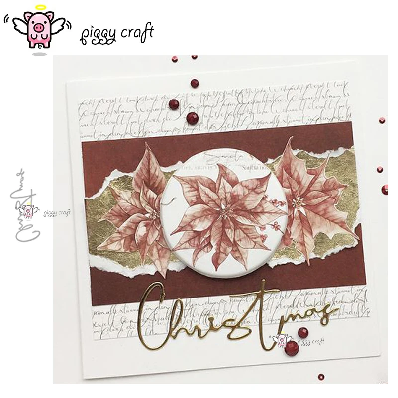 

Piggy Craft metal cutting dies cut die mold Christmas letter decoration Scrapbook paper craft knife mould blade punch stencils