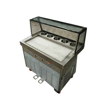 

Imported Compressor one big pan fried ice cream machine with 5 tanks shipping by sea fry ice cream machine for sale