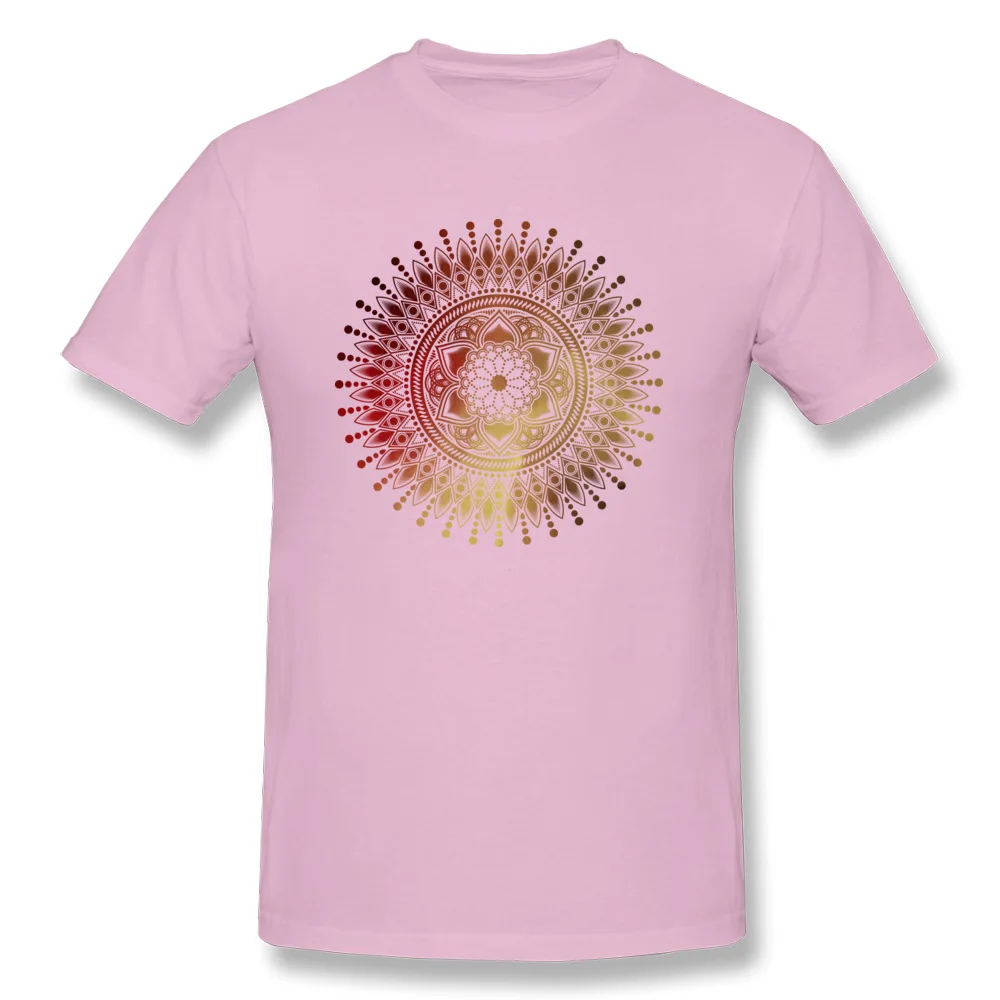 Tees red gold mandala Labor Day Latest Design Short Sleeve Cotton Round Collar Men T-shirts Design T Shirts Free Shipping red gold mandala pink