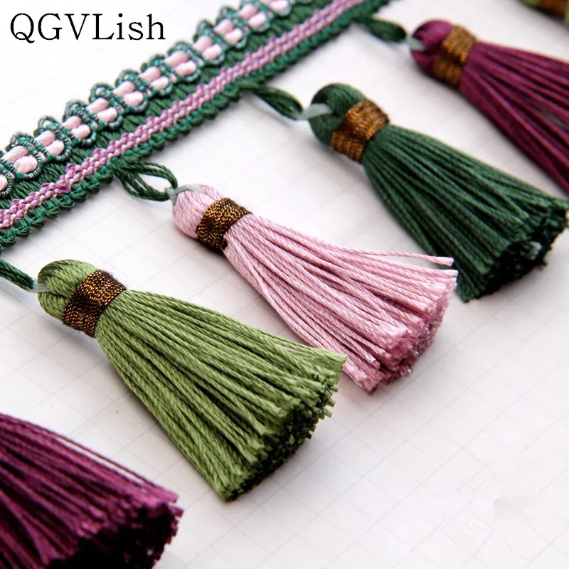 Qgvlish 12m/lot Curtain Tassel Fringe Lace Trims Diy For Sofa