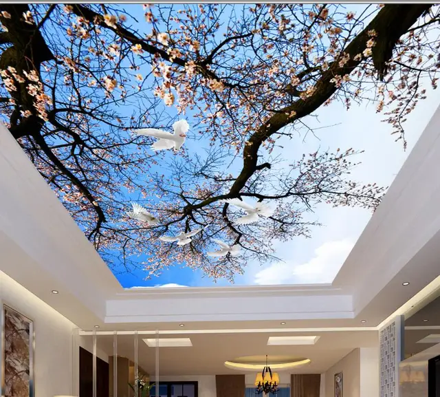 Awesome Ceiling Wallpaper Part - 1: Europe 3D Ceiling Plum Branches Sky Custom Hd Ceiling Wallpaper Non-woven 3d Stereoscopic Ceiling Awesome Ceiling Wallpaper Part - 1: Europe 3D Ceiling Plum Branches Sky Custom Hd Ceiling Wallpaper Non-woven 3d Stereoscopic Ceiling