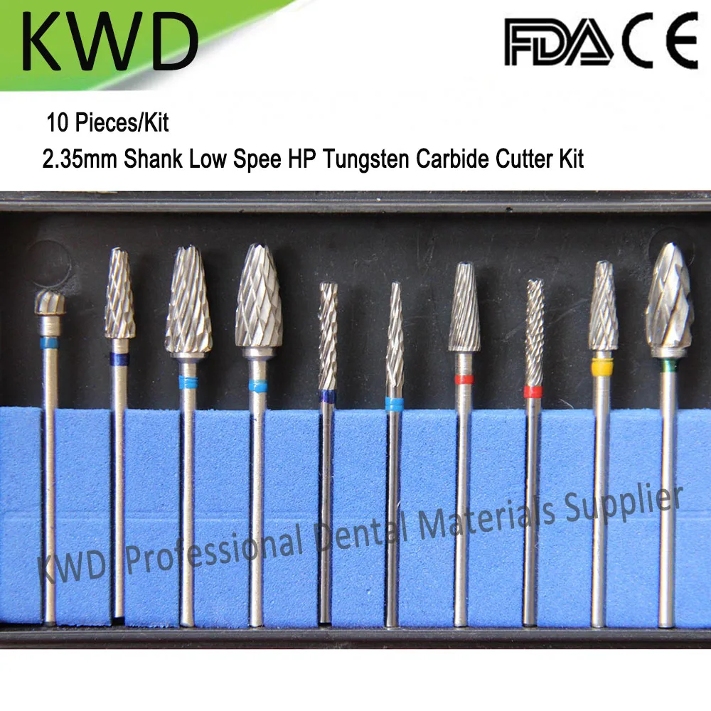 10 шт./комплект, горячая Распродажа, универсальный вольфрамовый карбидный резак, набор прочных полировочных шлифовальных инструментов, твердосплавный хвостовик 2,35 мм, лабораторные Стоматологические принадлежности