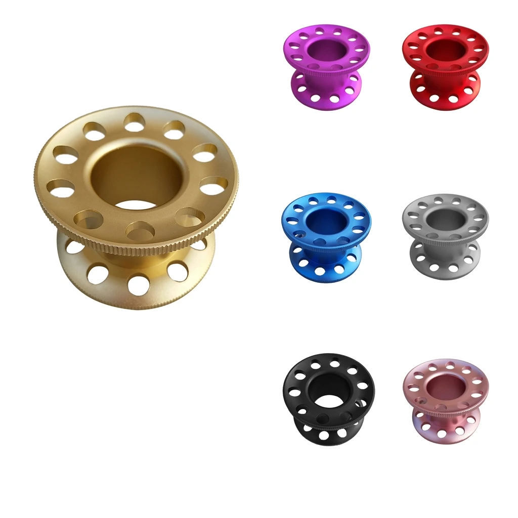 Perfeclan Durable Aluminum Alloy Scuba Diving Finger Spool Dive Reel Snorkeling Guide Line Spool Holder Water Sports Accessories