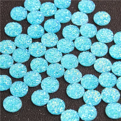 New Fashion 40pcs 12mm Mix Colors Natural Ore Style Flat Back Resin Cabochons For Bracelet Earrings Accessories - Цвет: 8