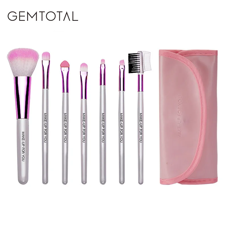 Professional 7 PCS Makeup Brushes Set Tools Make up Toiletry Kit Wool