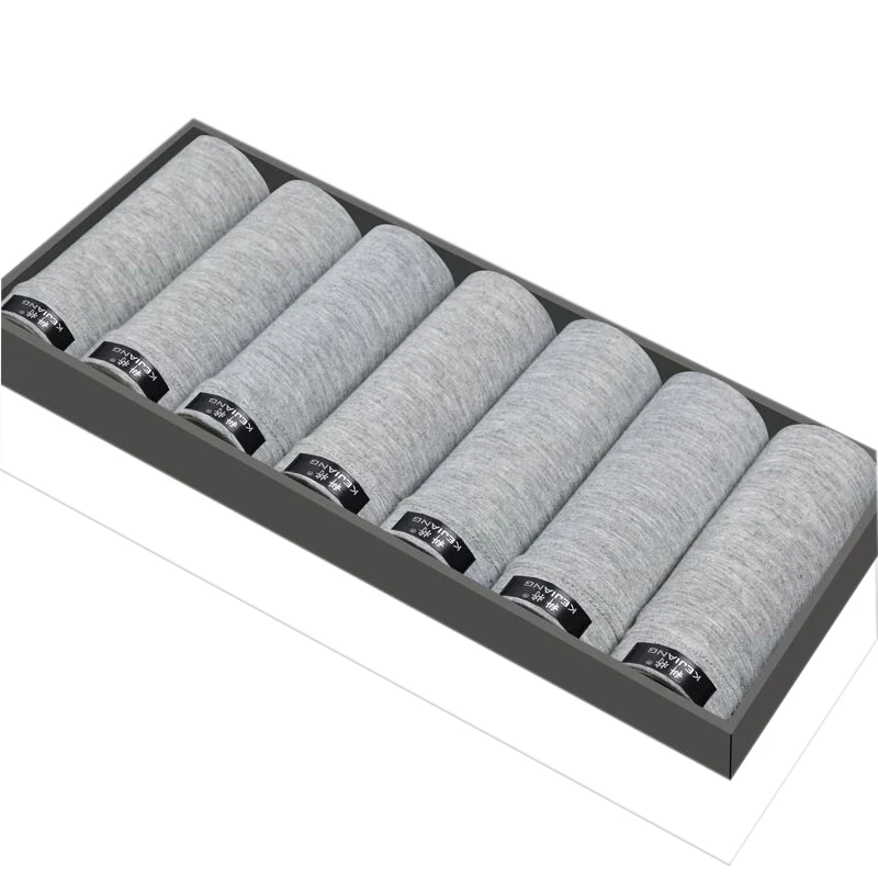 Gray 7 шт/лот Красочные мужские боксеры нижнее бельё мужские короткие дышащие гибкие удобные короткие боксеры однотонные мужские трусы Лот трусы мужские - Цвет: Gray