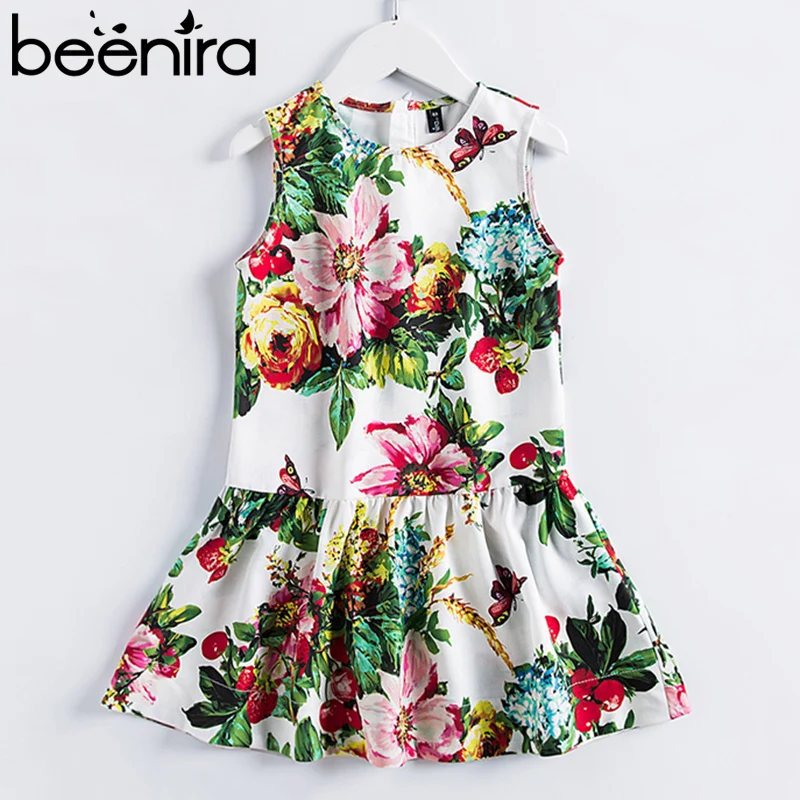 Beenira Children Summer Dress 2018 European And American Style Sleeveless Pattern Printed Kids Dress 4-14Y Girls Princess Dress Beenira Children Summer Dress 2018 European And American Style Sleeveless Pattern Printed Kids Dress 4-14Y Girls Princess Dress