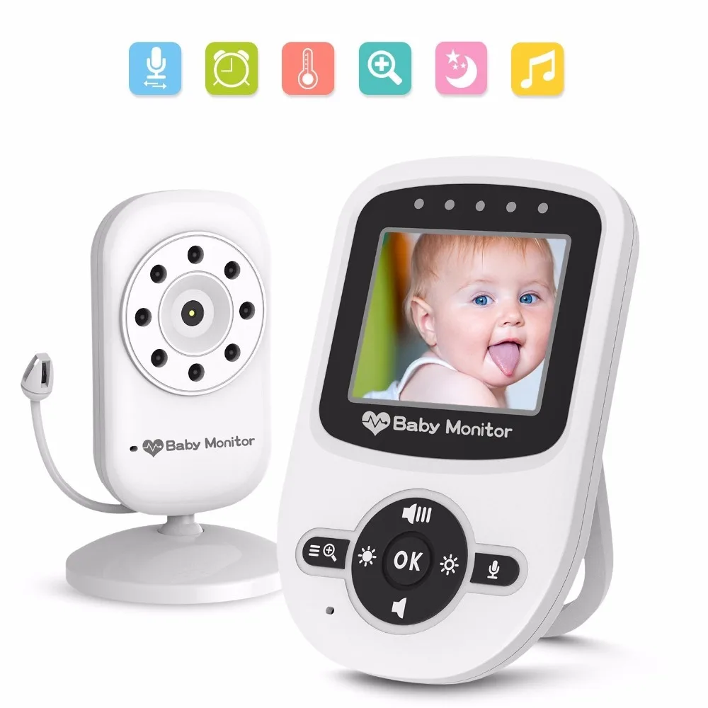 

babykam babyfoon camera radio nanny wireless 2.4''LCD IR Night Vision Baby Intercom Lullabies Temperature Monitor Zoom babyphone