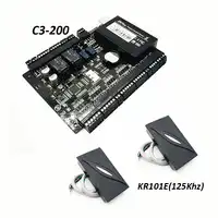 ZK C3-200 Tcp/Ip の Rfid カードアクセス制御システム 2 ドアセキュリティアクセスコントローラダブルドア制御パネル KR101 リーダー