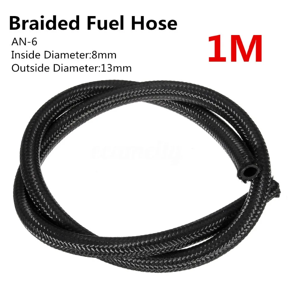 

1M Nylon Braided Brake Hose Line Racing Fuel Line Oil Cooler Racing Hose Fuel Oil Line Rubber