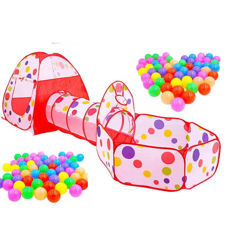 

Free Shipping Children's Play House Toy Indoor Outdoor Crawling Tunnel Tent 3 PC Set Ocean Ball Pool Baby Playpen Fence PlayPen