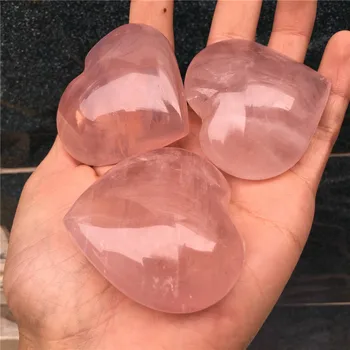 

1pcs high quality natural stones and minerals pink rose quartz heart reiki healing crystals as gifts for Saint Valentine's Day